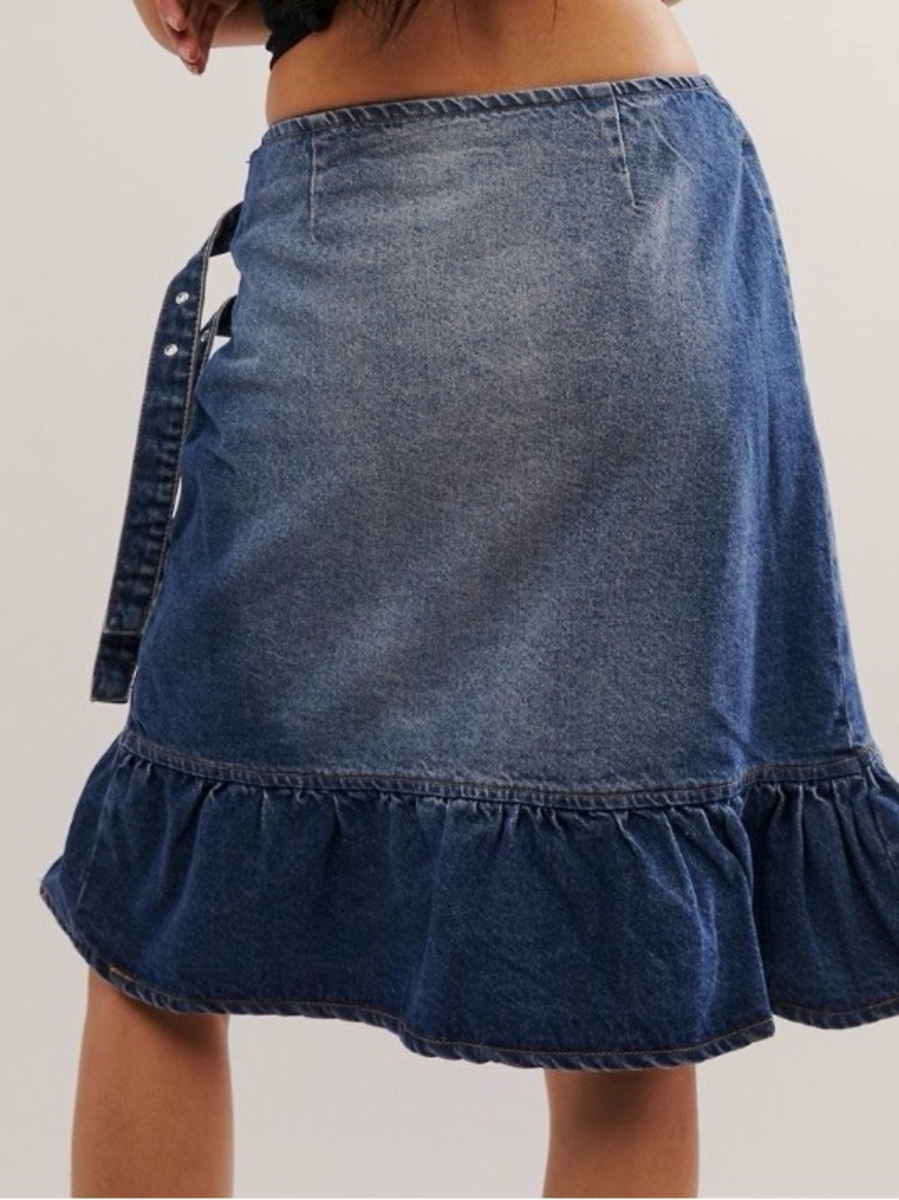 Free People The Ragged Priest Gail Buckle Denim Skirt - Picture 2 of 5
